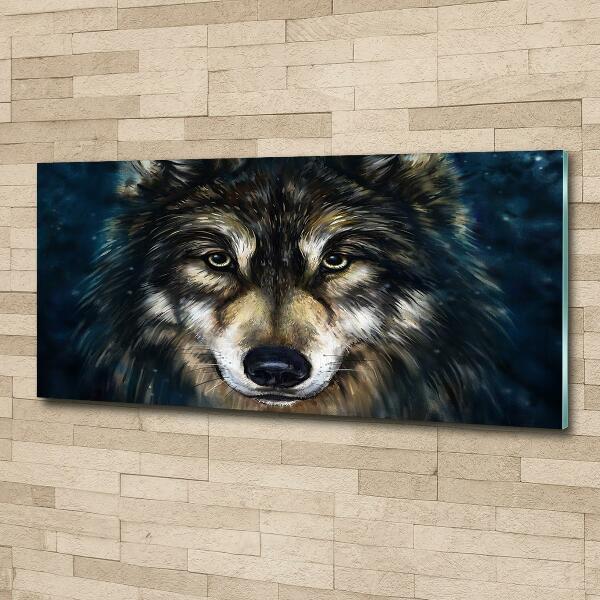 Printed glass wall art Wolves