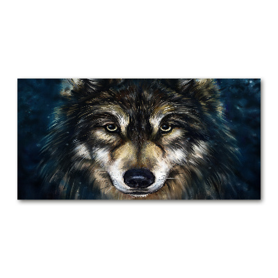 Printed glass wall art Wolves