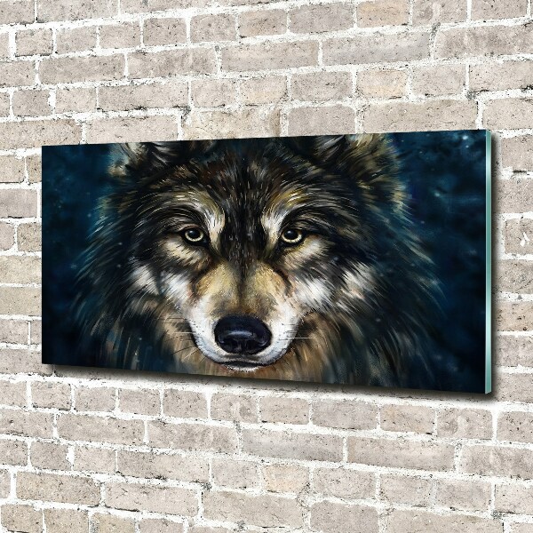 Printed glass wall art Wolves