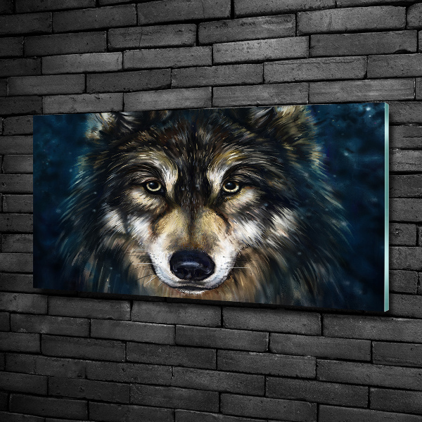 Printed glass wall art Wolves