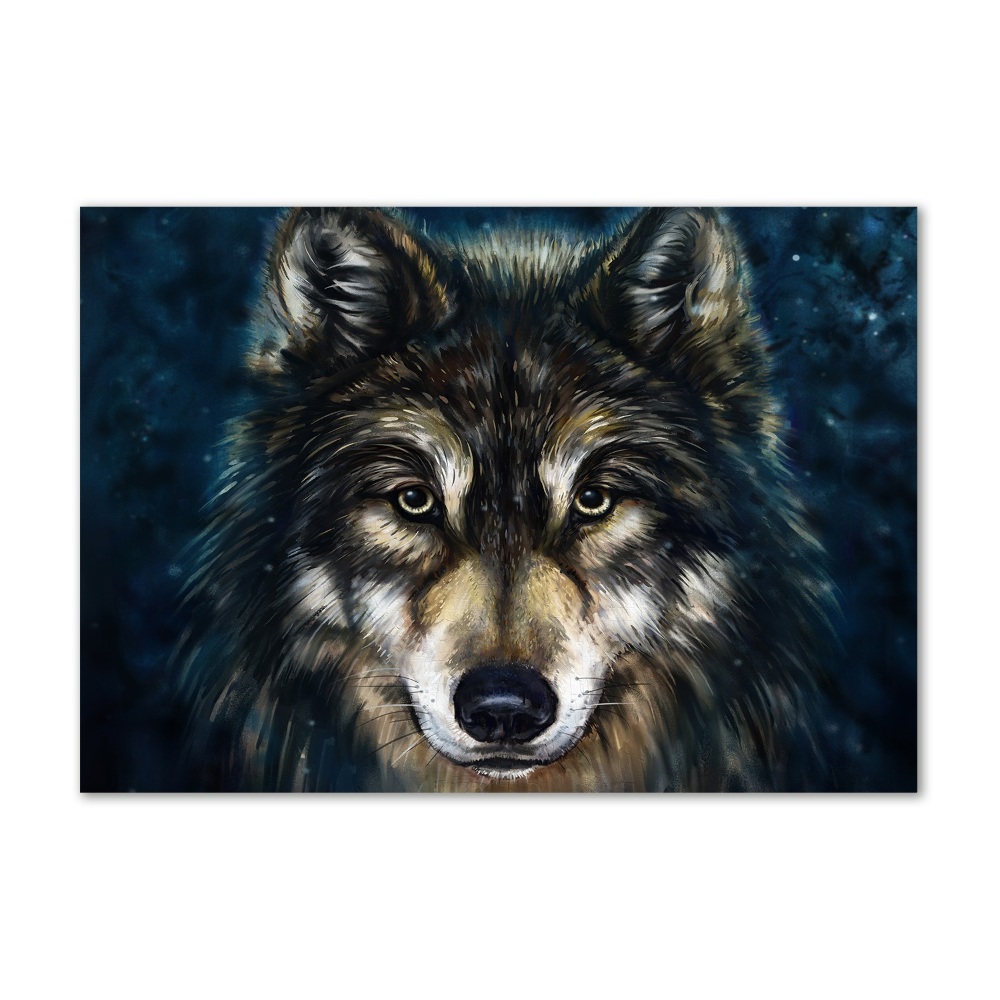 Printed glass wall art Wolves