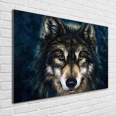 Printed glass wall art Wolves