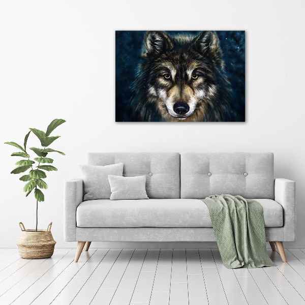 Printed glass wall art Wolves