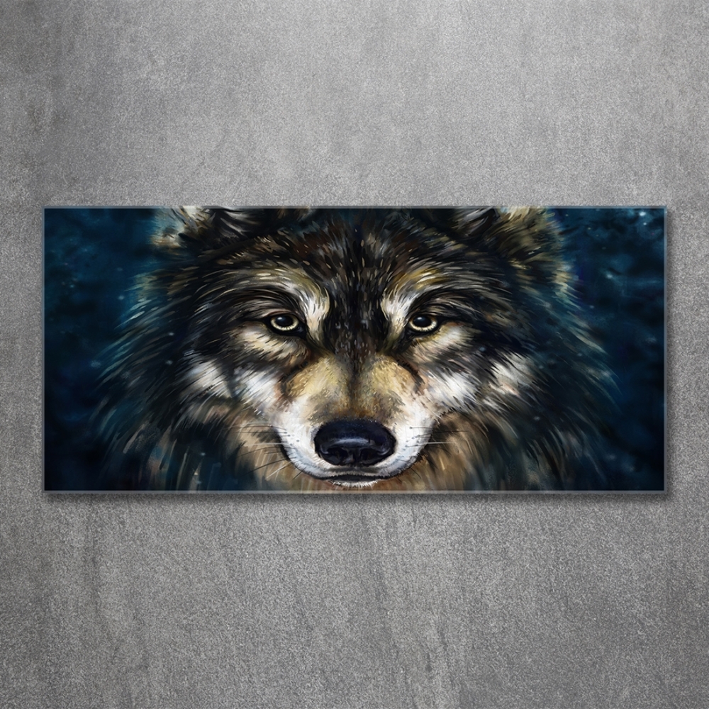 Printed glass wall art Wolves