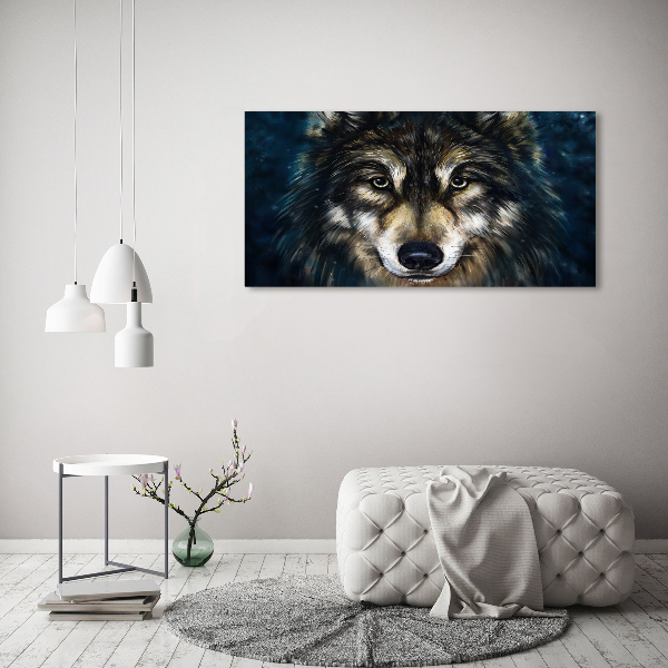 Printed glass wall art Wolves