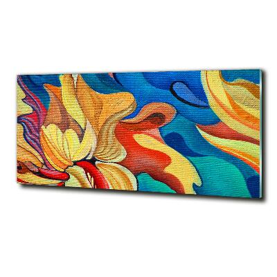 Wall art on glass Abstract flower