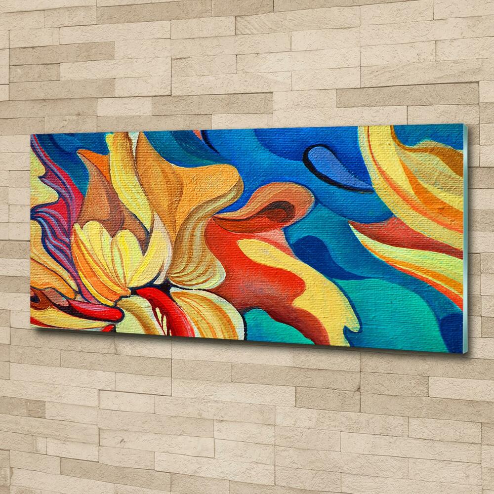 Wall art on glass Abstract flower