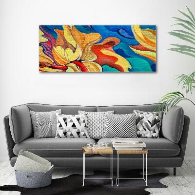 Wall art on glass Abstract flower