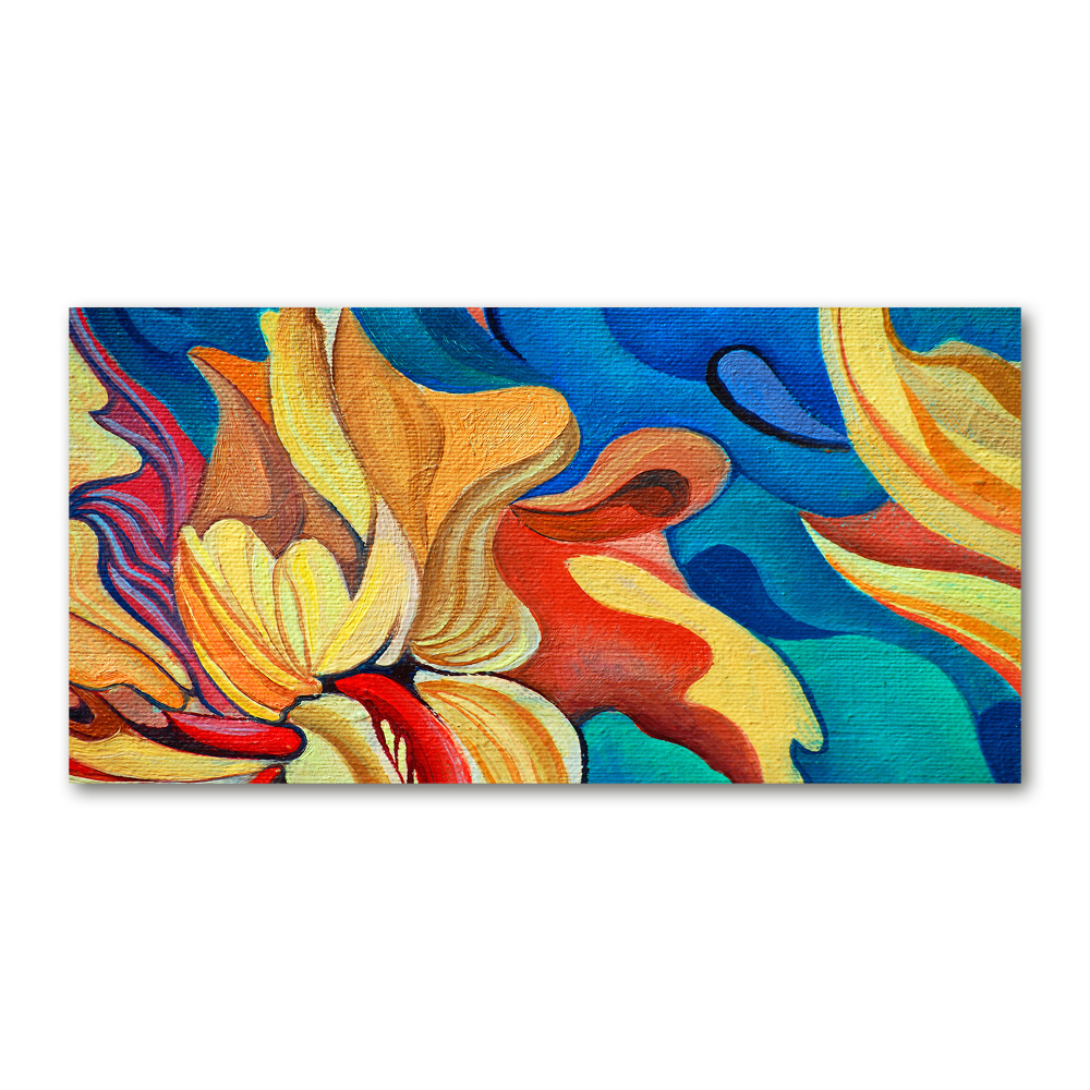 Wall art on glass Abstract flower