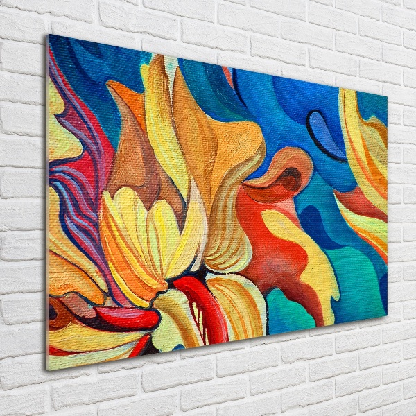 Wall art on glass Abstract flower