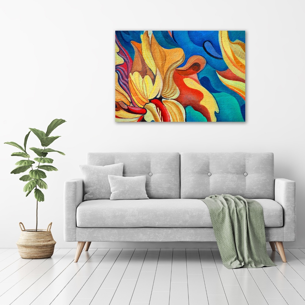 Wall art on glass Abstract flower