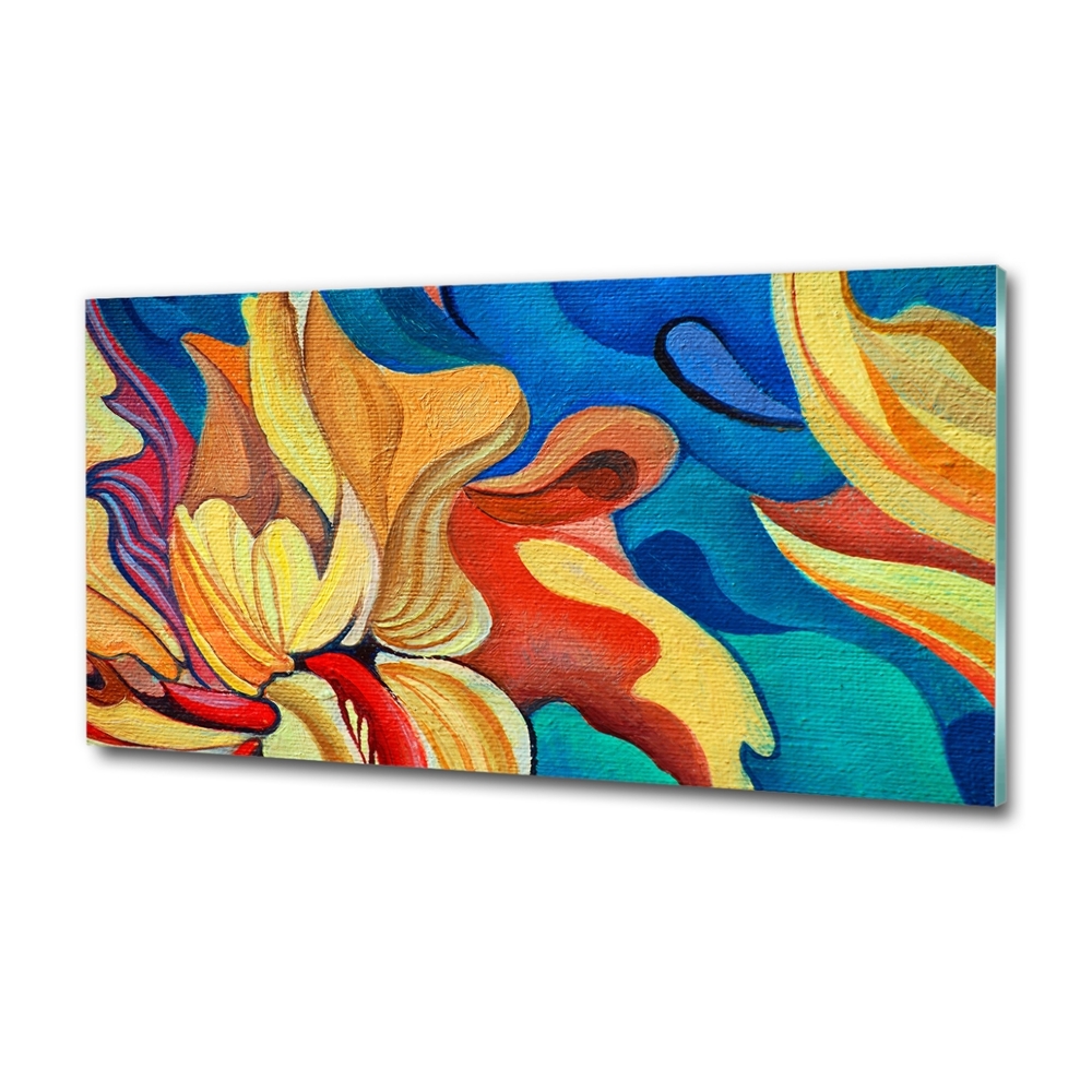 Wall art on glass Abstract flower