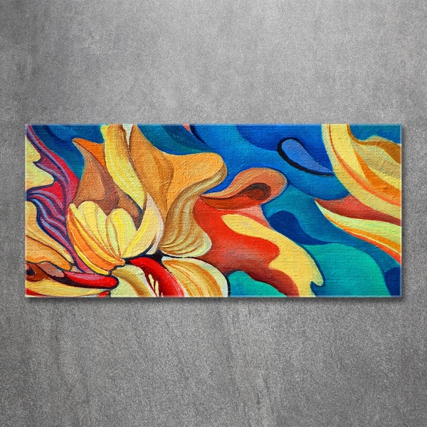 Wall art on glass Abstract flower