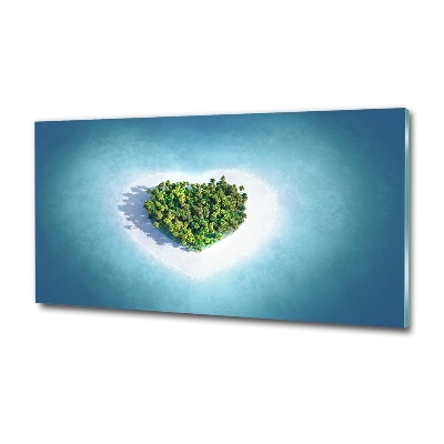 Glass art print Island