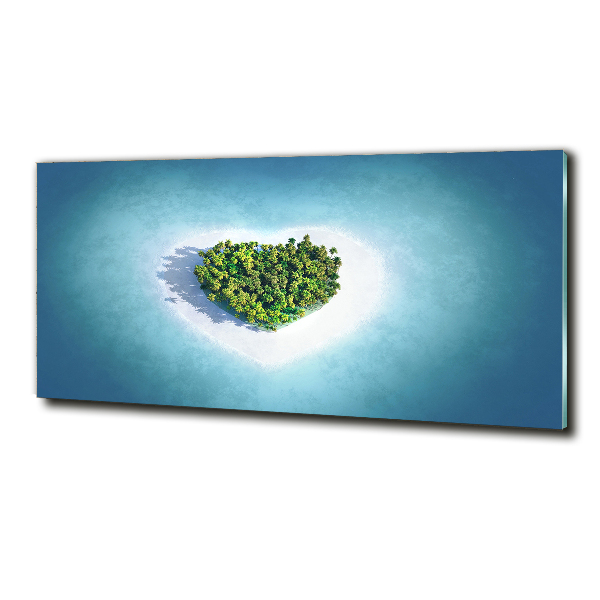 Glass art print Island