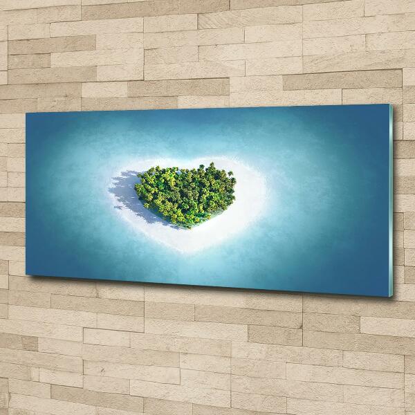 Glass art print Island