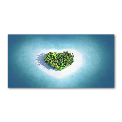 Glass art print Island