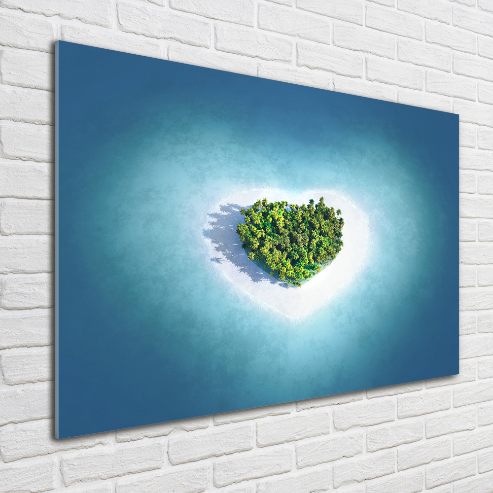 Glass art print Island