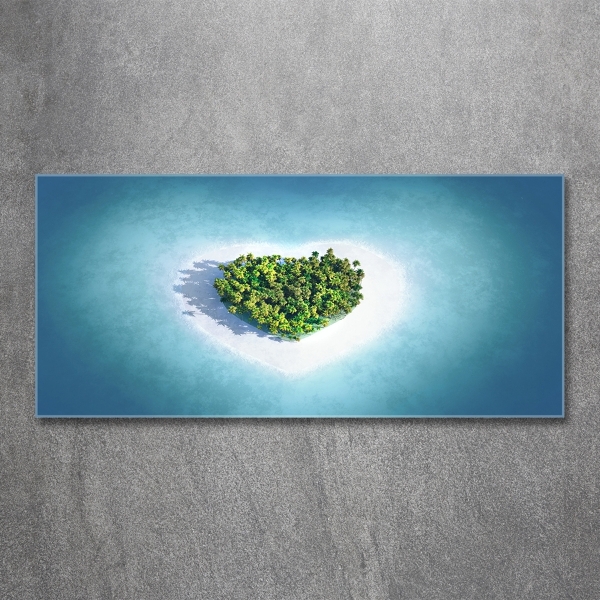 Glass art print Island