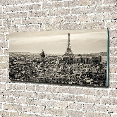 Glass wall art large Eiffel paris tower