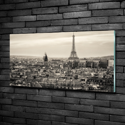 Glass wall art large Eiffel paris tower