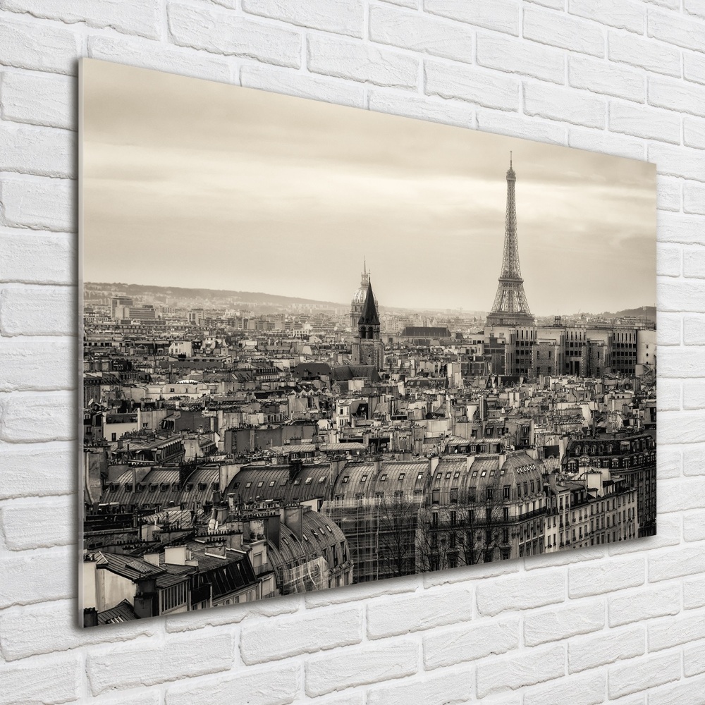 Glass wall art large Eiffel paris tower