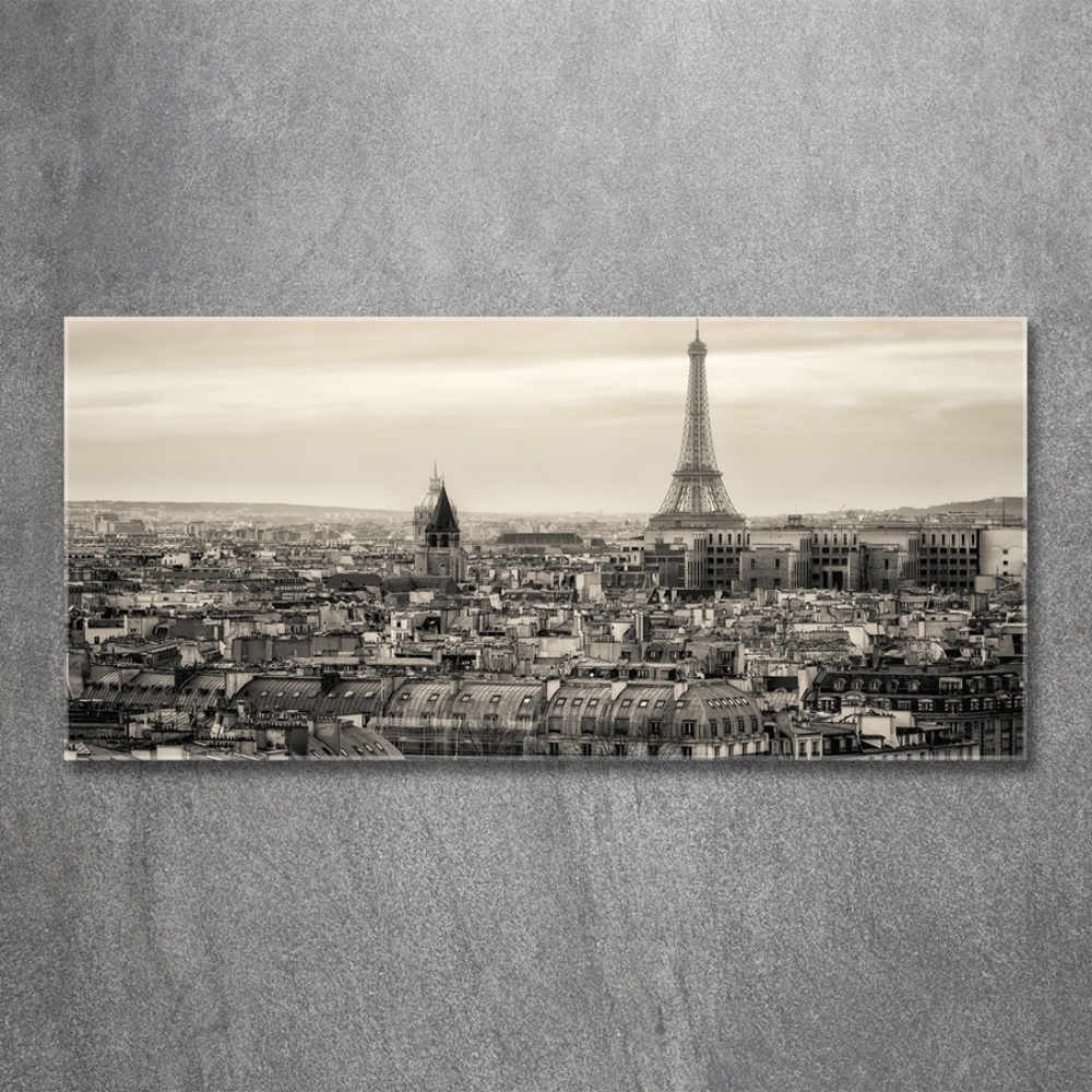 Glass wall art large Eiffel paris tower