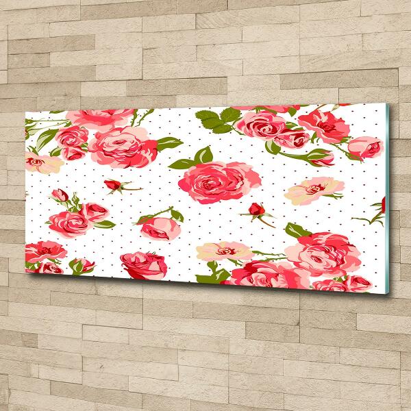 Wall art on glass Roses