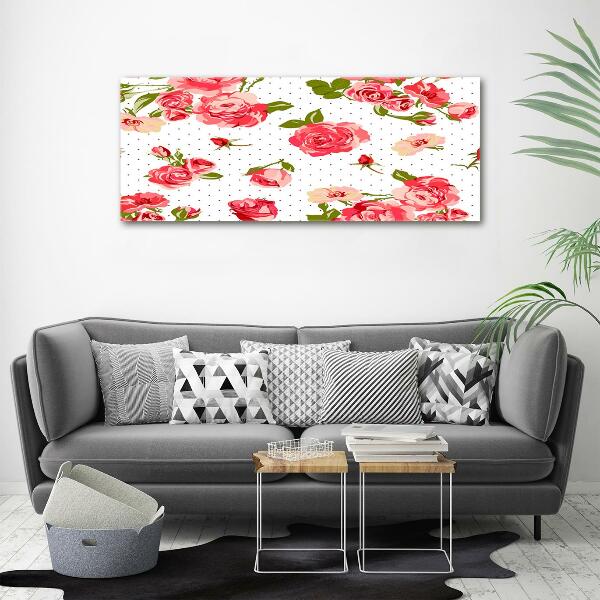 Wall art on glass Roses