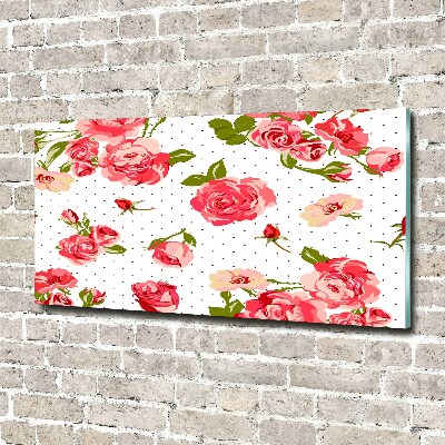 Wall art on glass Roses