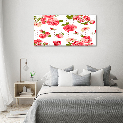 Wall art on glass Roses