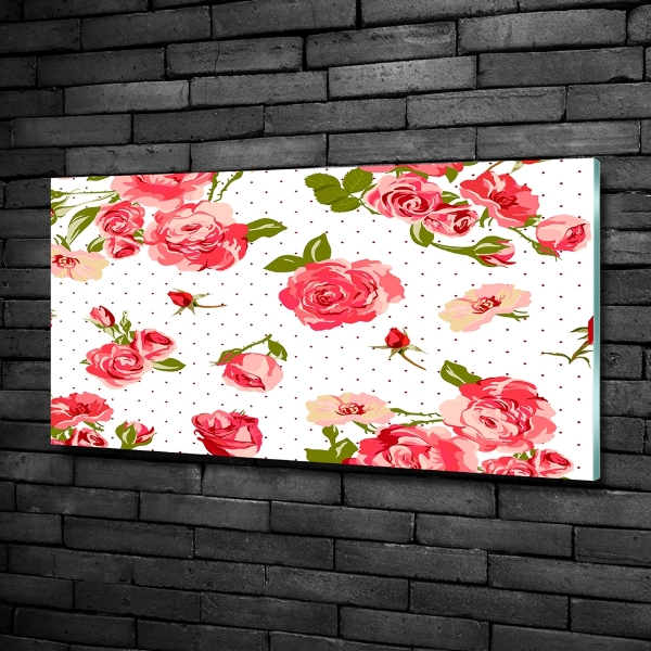 Wall art on glass Roses