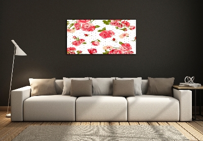 Wall art on glass Roses