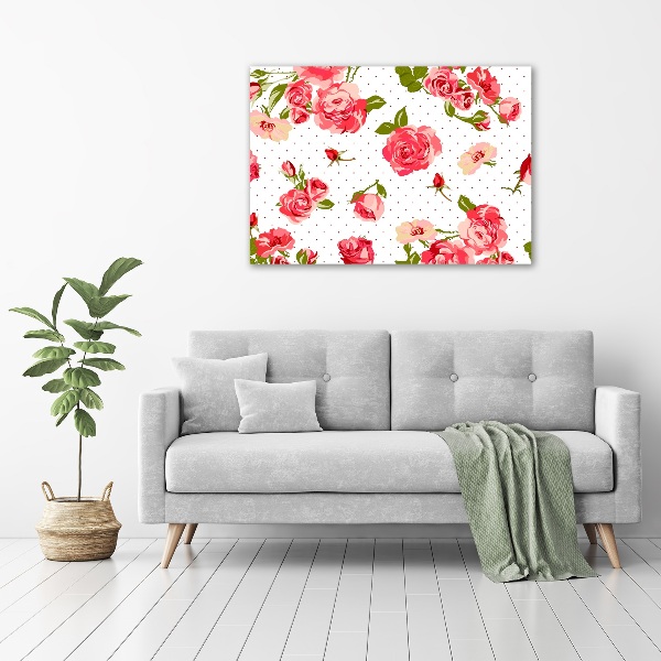 Wall art on glass Roses