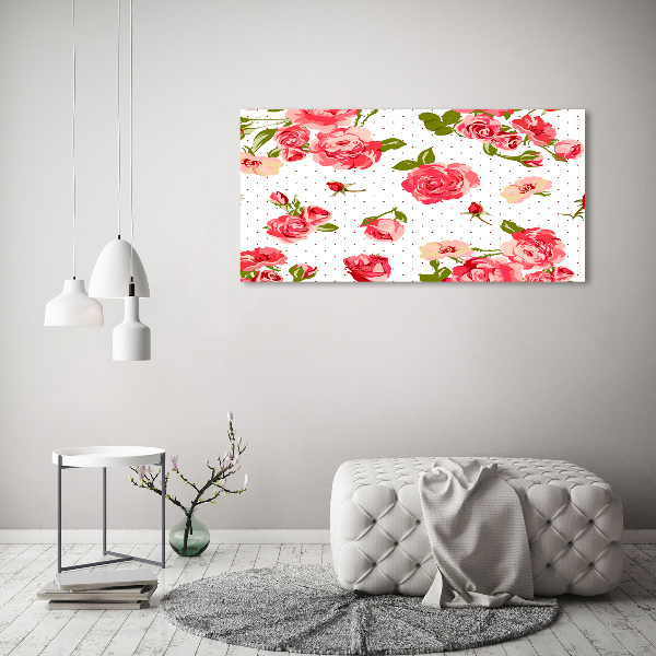 Wall art on glass Roses