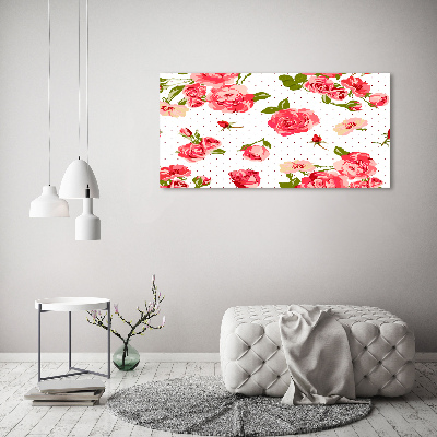 Wall art on glass Roses