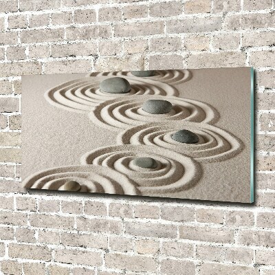 Glass wall art Zen sand stones