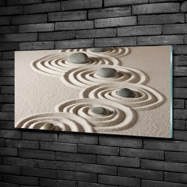 Glass wall art Zen sand stones