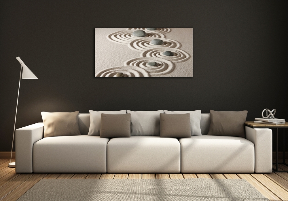 Glass wall art Zen sand stones