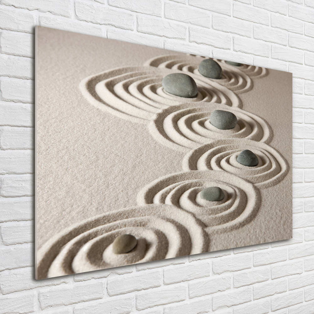 Glass wall art Zen sand stones