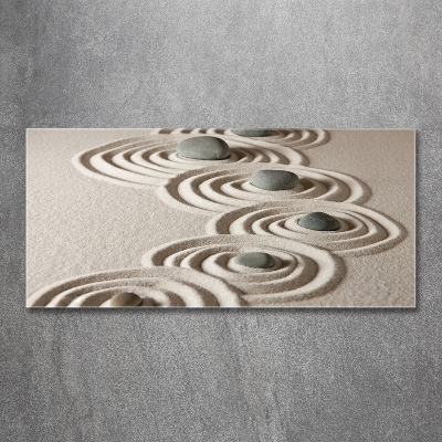 Glass wall art Zen sand stones