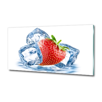 Glass picture print Strawberry with ice