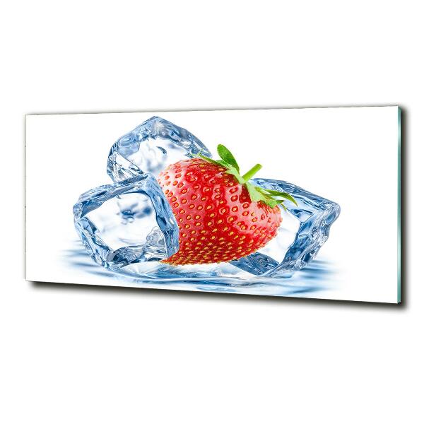 Glass picture print Strawberry with ice