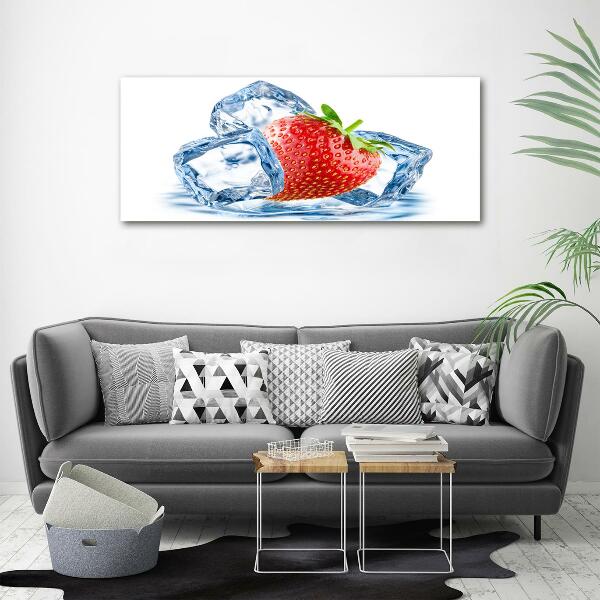 Glass picture print Strawberry with ice