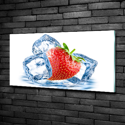 Glass picture print Strawberry with ice