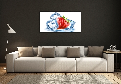 Glass picture print Strawberry with ice