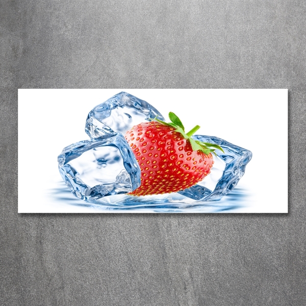 Glass picture print Strawberry with ice