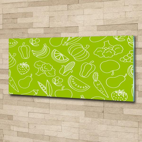 Wall art on glass Fruits and vegetables