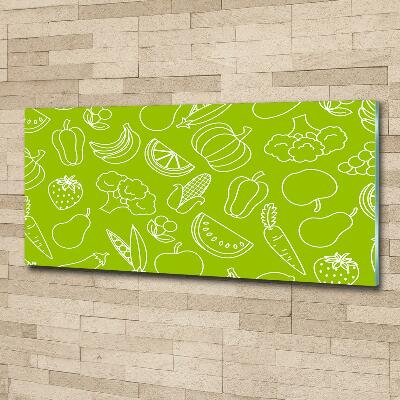 Wall art on glass Fruits and vegetables