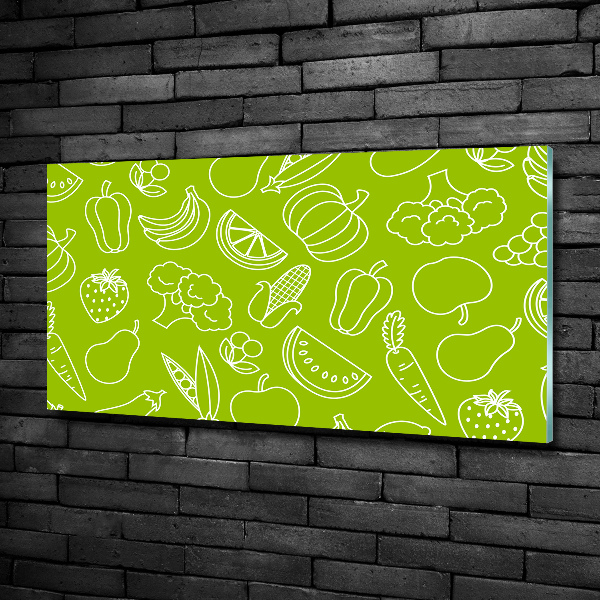 Wall art on glass Fruits and vegetables